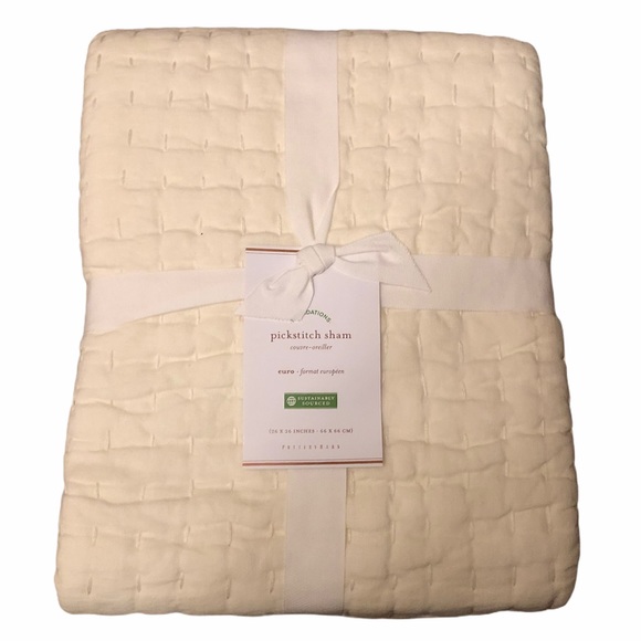 Pottery Barn Other - Pottery Barn Pick-Stitch Quilted Sham Euro Ivory